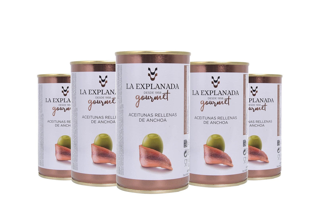 Aceituna verde rellena anchoa 350gr La Explanada