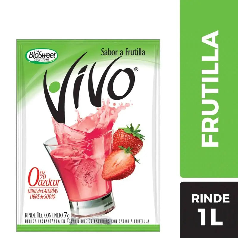 Jugo en polvo vivo frutilla