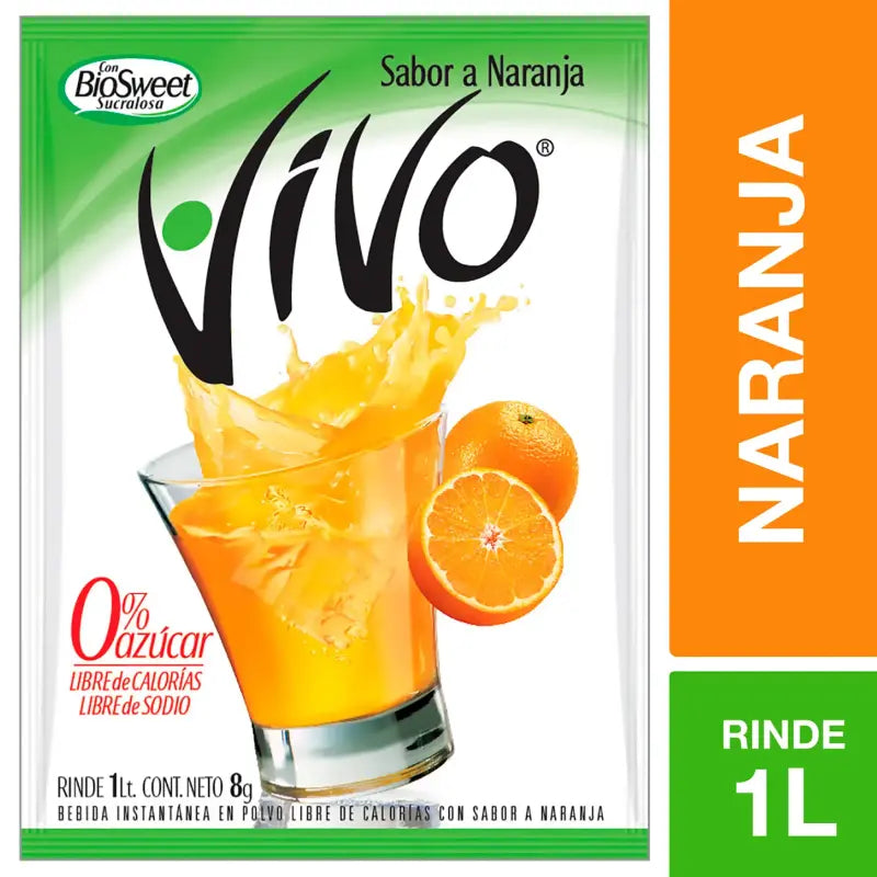 Jugo en polvo vivo naranja