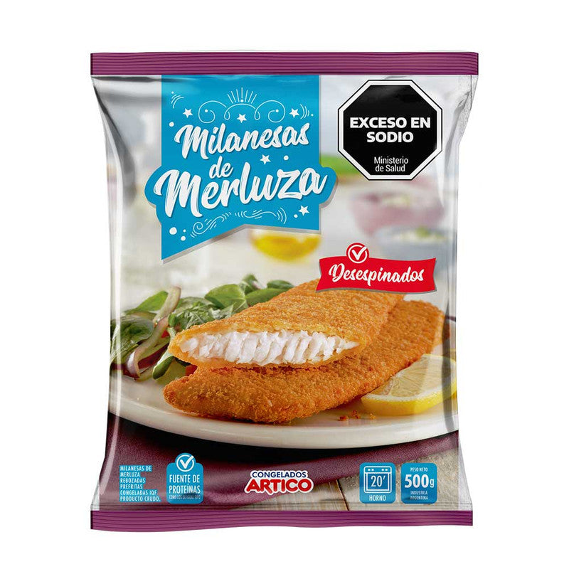 Merluza apanada 500gr artico