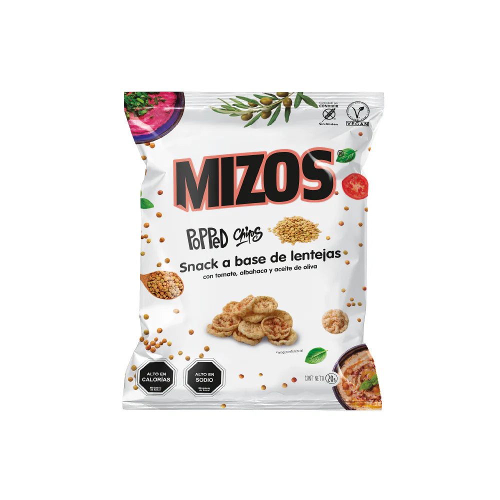 Mizos Popped Chips Lenteja 20 Gr
