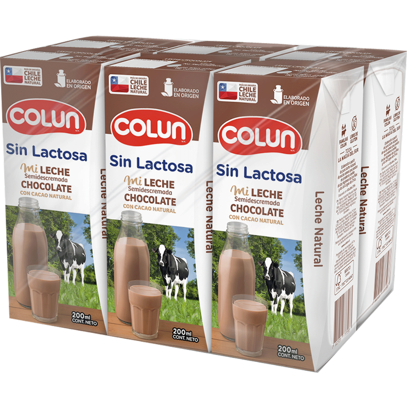 Pack 6 Unid Leche Colun Chocolate Sin Lactosa