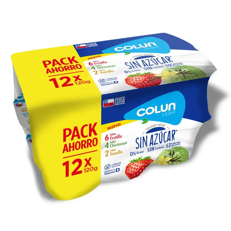 Pack Yoghurt Colun Sin Azucar 12 un