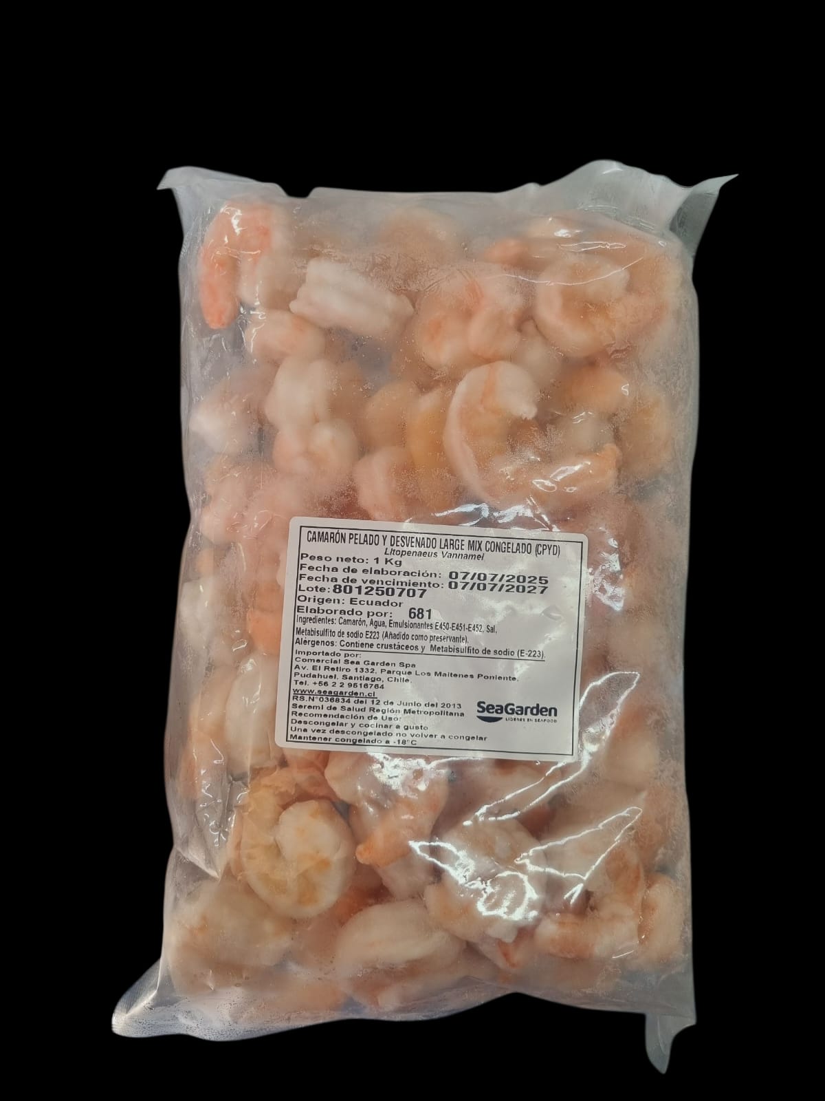 Camaron Cocido Pelado y Desvenado 36/40 1 Kg