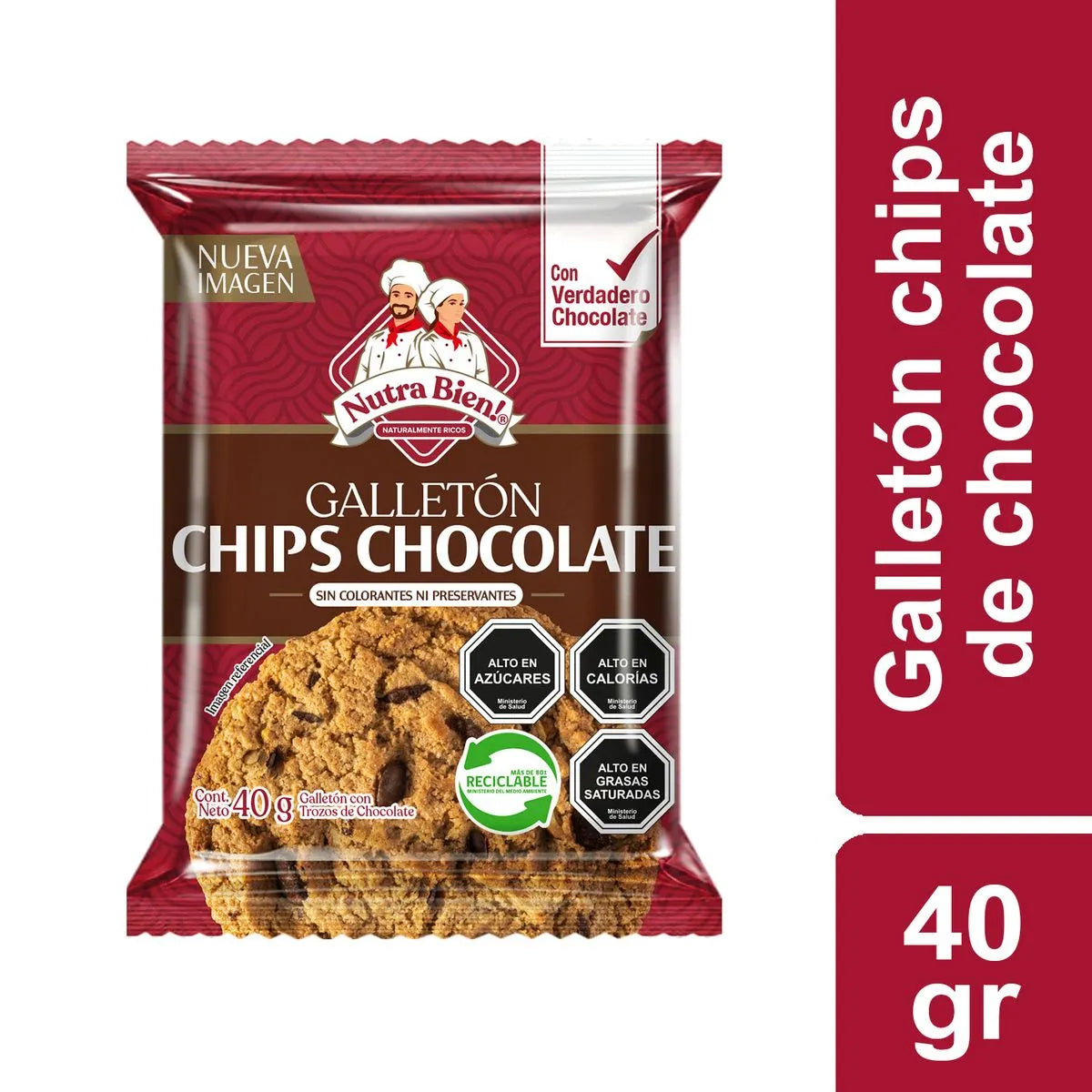 Galleton Chips Chocolate Nutra Bien 40 Gr.