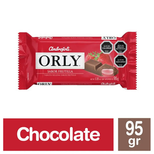 Chocolate orly frutilla 95 gr
