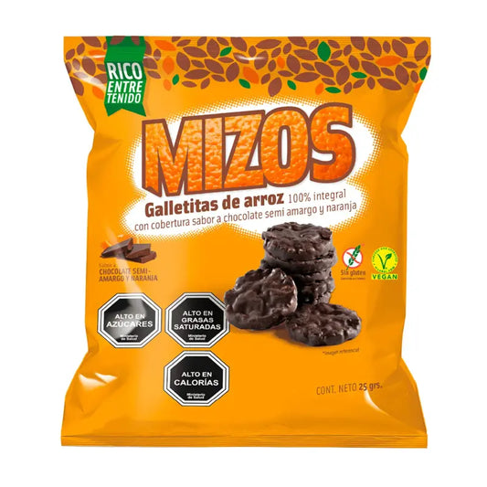 Galletas de arroz mizos chocolate y naranja