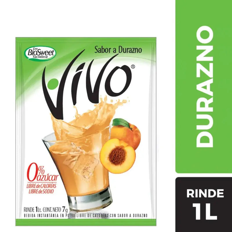 Jugo en polvo vivo durazno