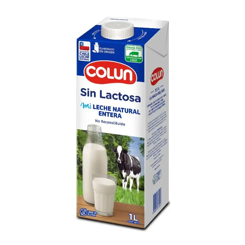Leche Colun entera sin lactosa 1L con tapa