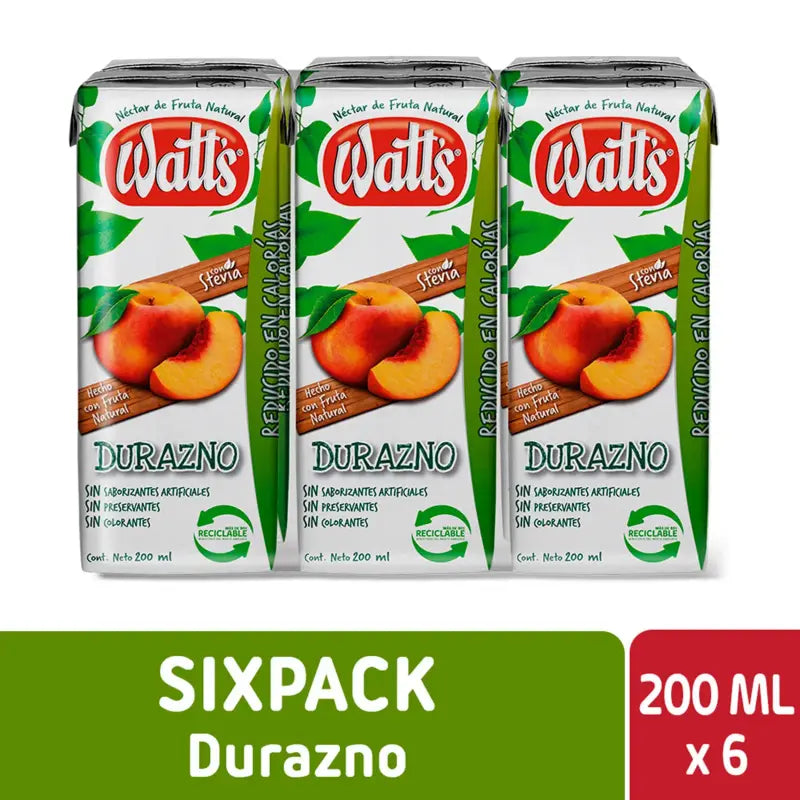 Pack 6 unid watt durazno