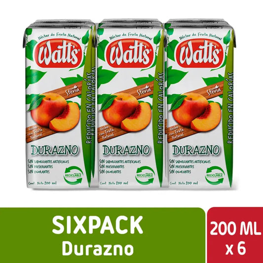 Pack 6 unid watt durazno