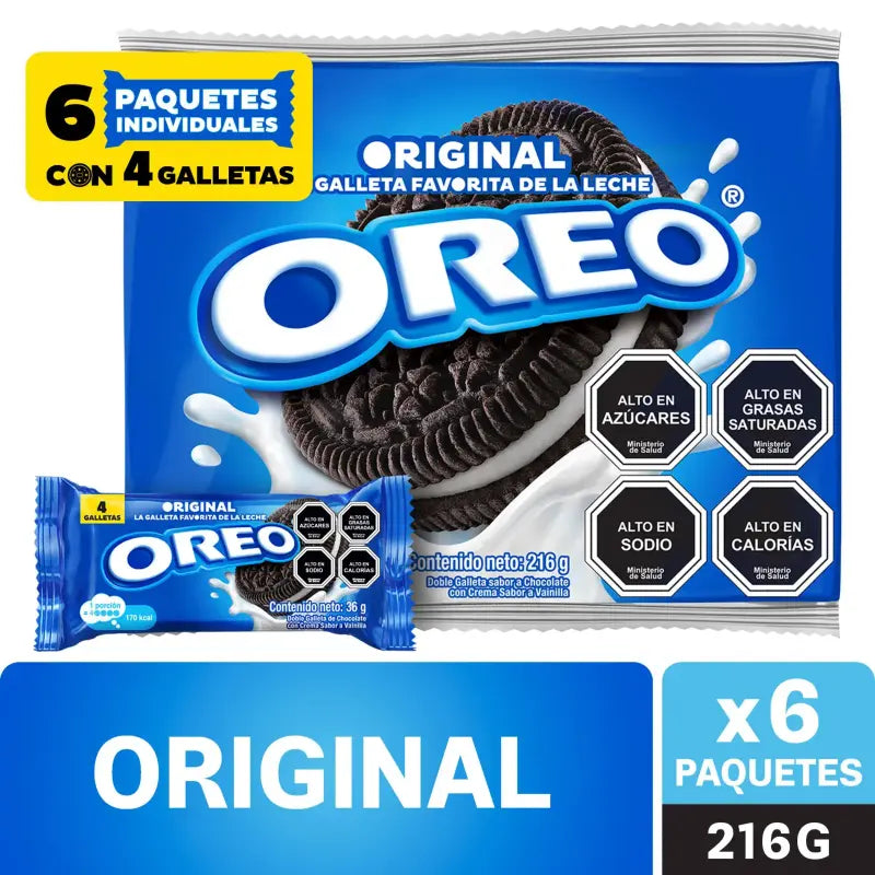 Pack Galletas Oreo original 6 un