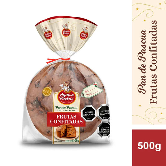 Pan de Pascua Agua de Piedra Fruta Confitada 500 Gr