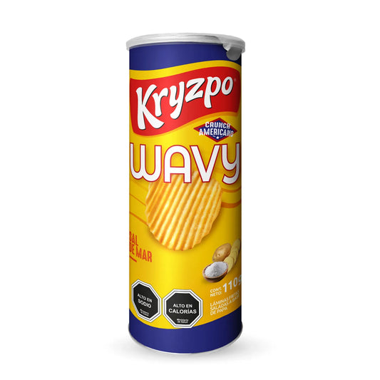 Papas Fritas Kryzpo Wavy Sal de Mar 100 Gr
