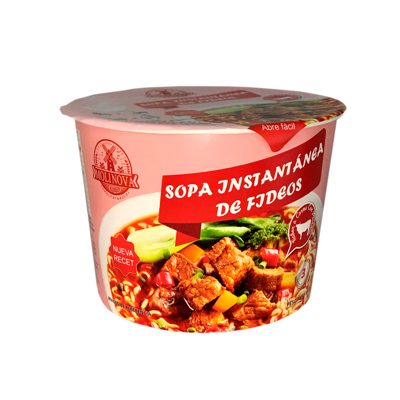 Sopa instantanea fideos carne picante