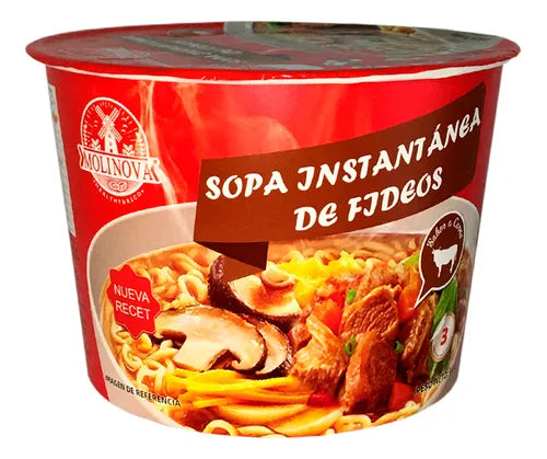 Sopa instantanea fideos de carne
