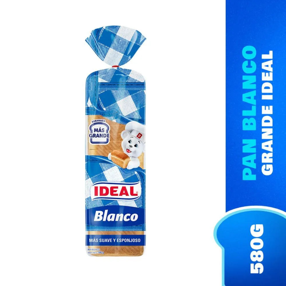 Pan de Molde Blanco Ideal 580 Gr.