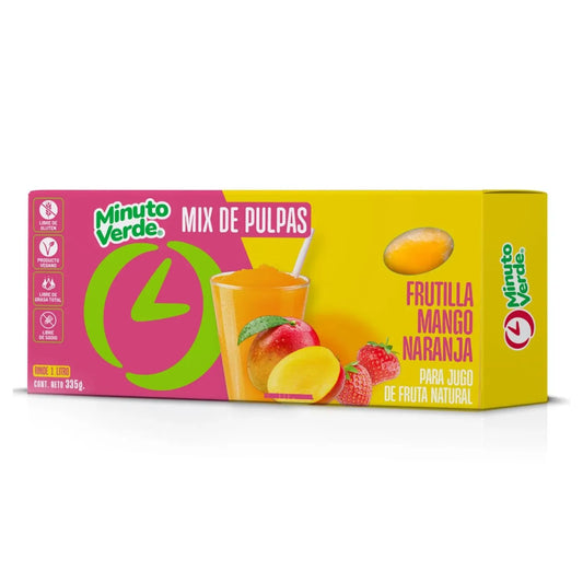 Pulpa Frutilla Mango Naranja Minuto Verde 335 Gr