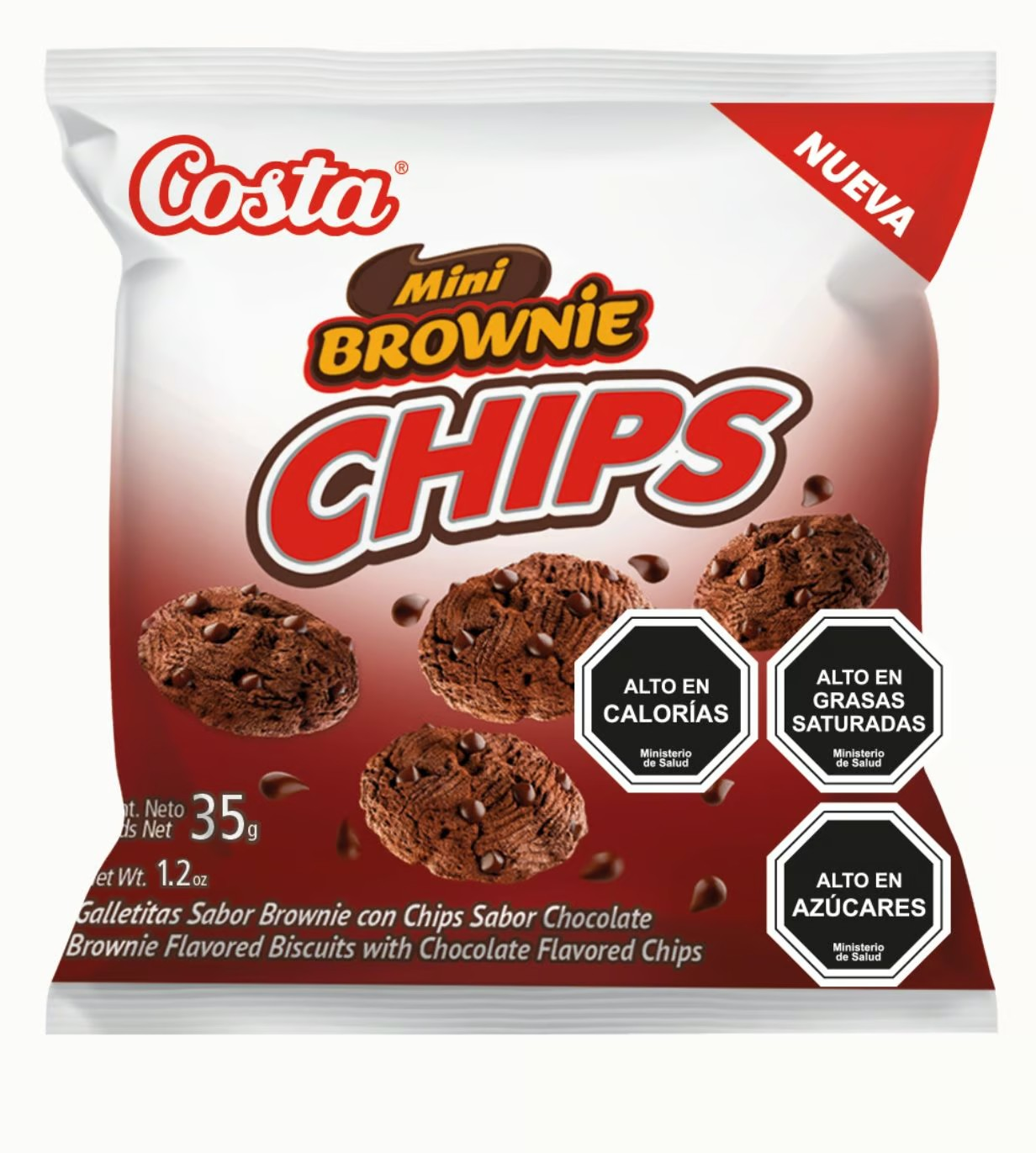 Galleta costa mini brownie chips 32gr